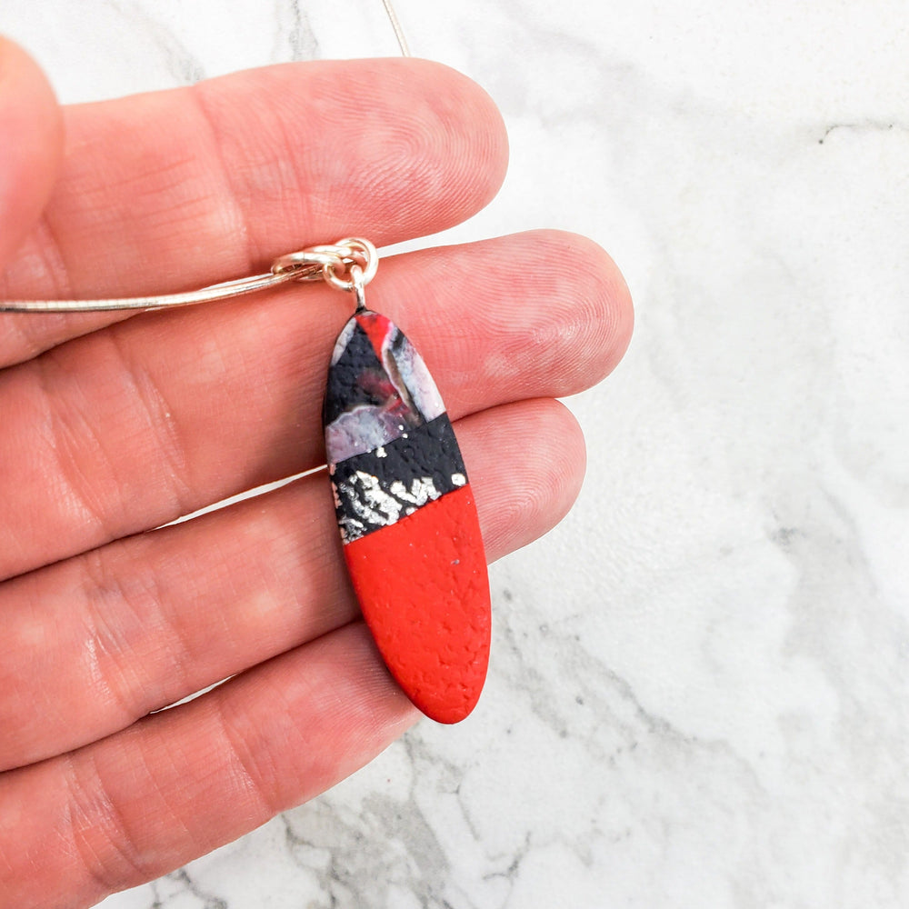 Long Oval Pendant - Scarlett-Pendants-Tiry Originals, LLC