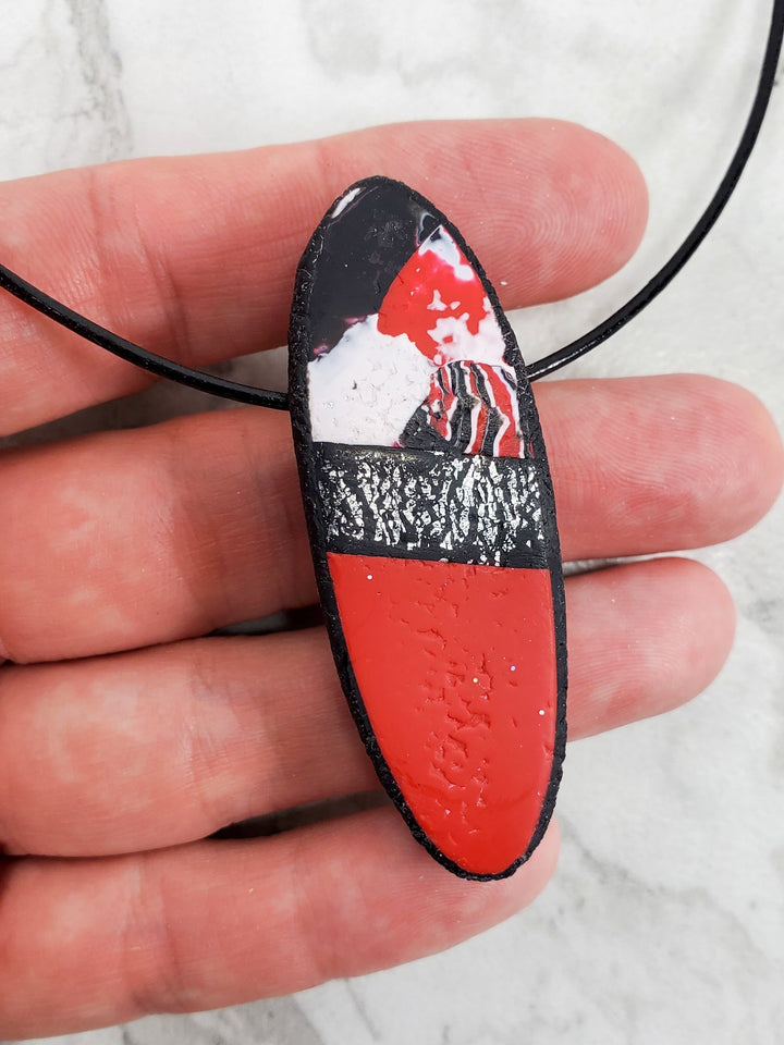 Long Oval Pendant - Scarlett-Pendants-Tiry Originals, LLC