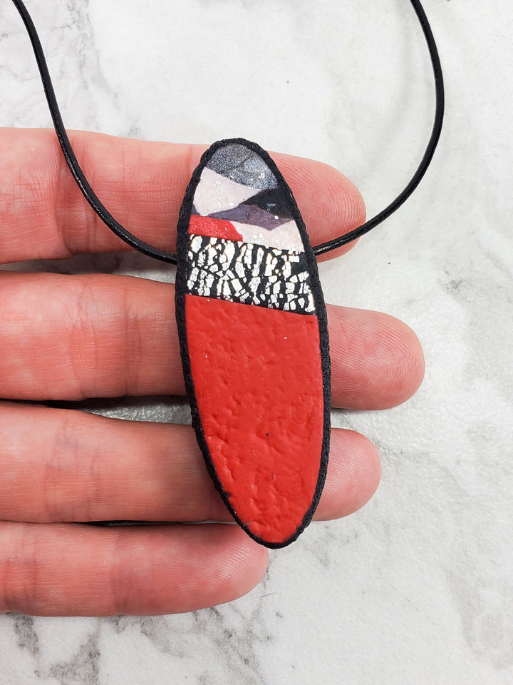 Long Oval Pendant - Scarlett-Pendants-Tiry Originals, LLC