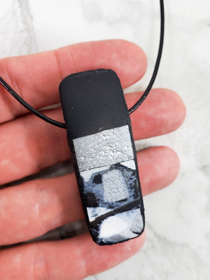 Long Rectangle Pendant - Calacatta-Pendants-Tiry Originals, LLC