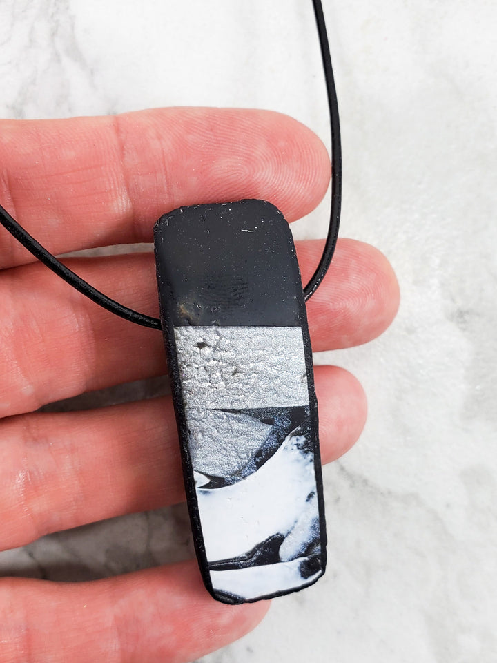 Long Rectangle Pendant - Calacatta-Pendants-Tiry Originals, LLC