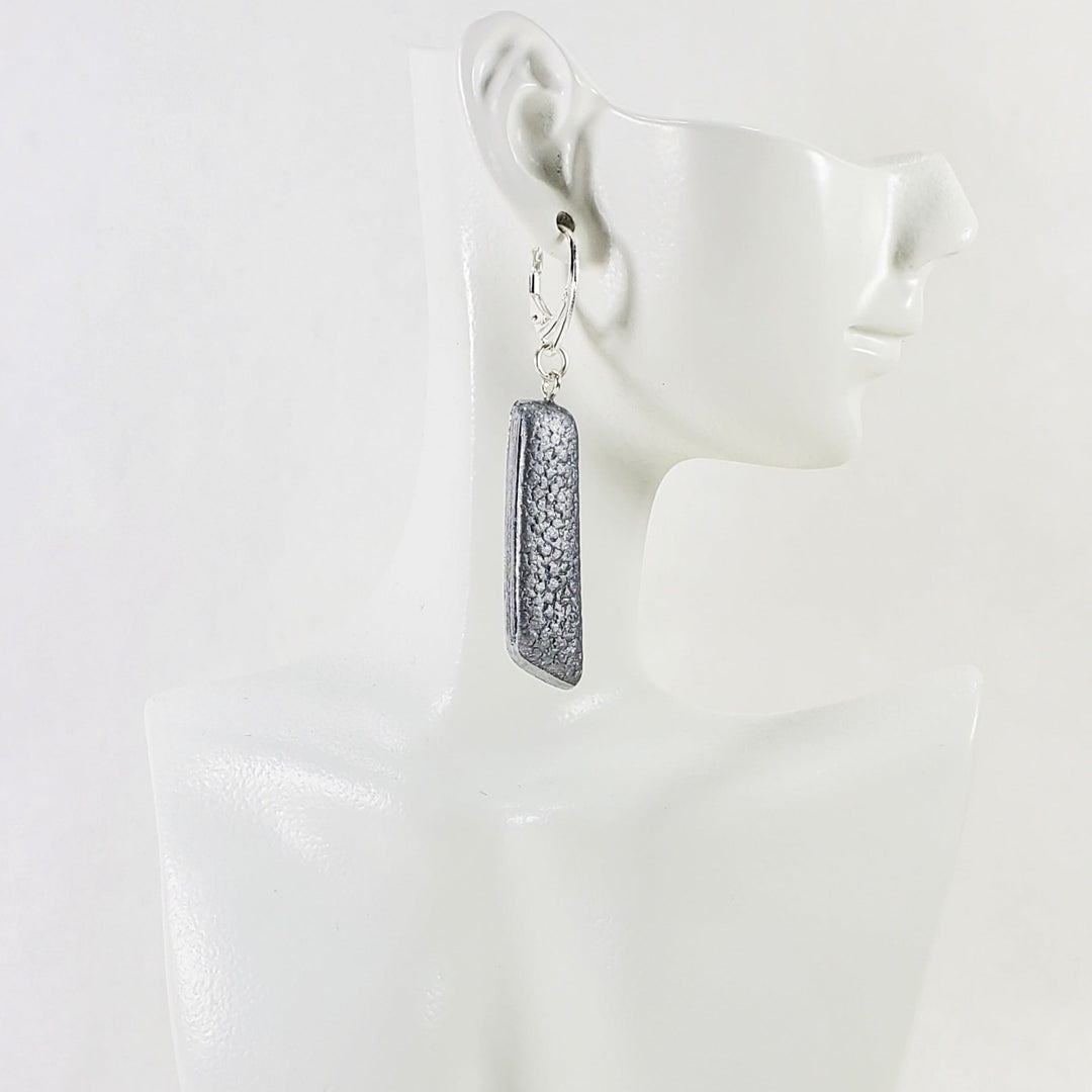 Long Strip Dangle Earring - Silver-Earrings-PME25 Silver-Matte Silver-Tiry Originals, LLC