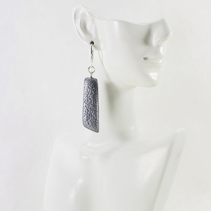 Long Strip Dangle Earring - Silver-Earrings-PME25 Silver-Matte Silver-Tiry Originals, LLC