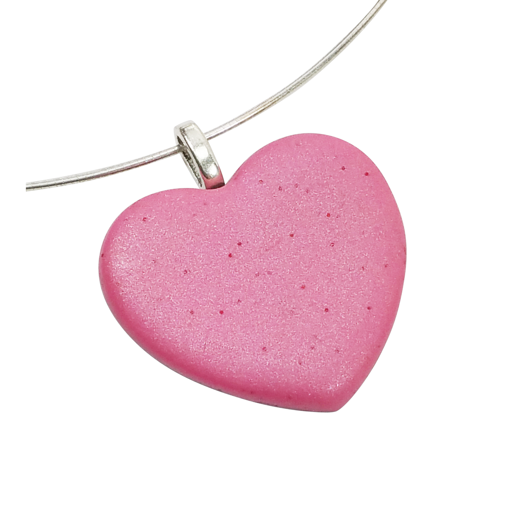 Matte Pink Heart Pendant - X-Large-Pendants-Tiry Originals, LLC