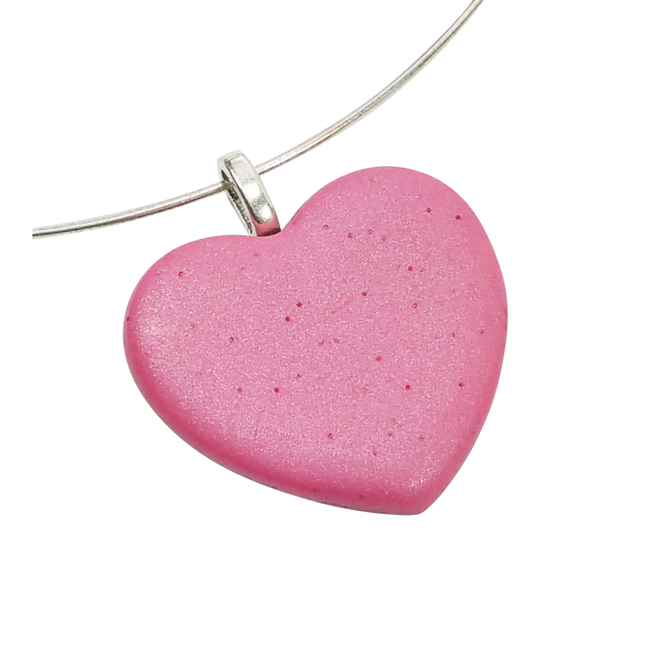 Matte Pink Heart Pendant - X-Large-Pendants-Tiry Originals, LLC