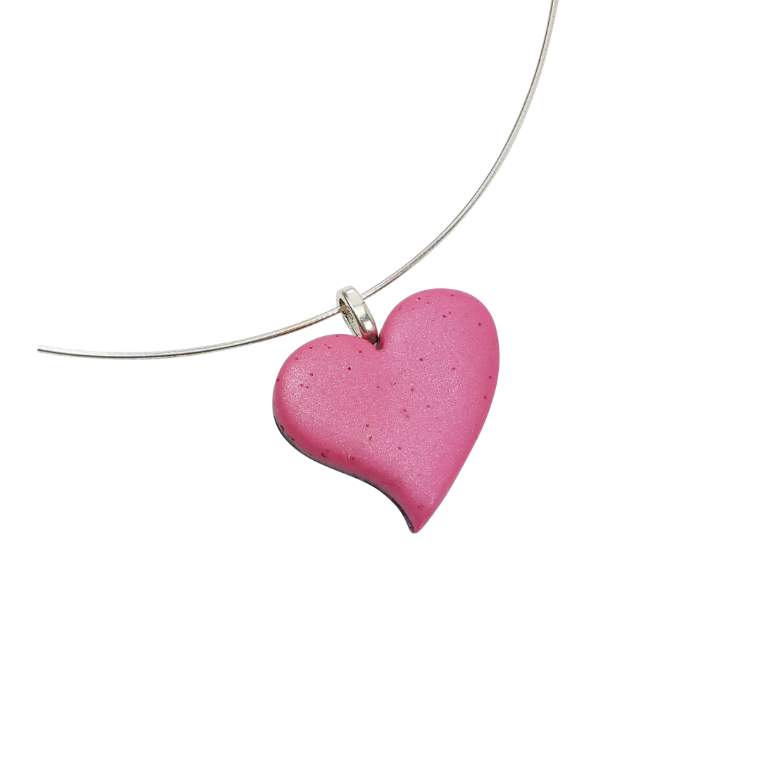 Matte Pink Sway Heart Pendant - X-Large-Pendants-PMP15 1-X-Large-Tiry Originals, LLC