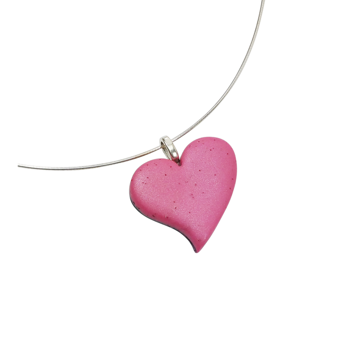 Matte Pink Sway Heart Pendant - X-Large-Pendants-Tiry Originals, LLC