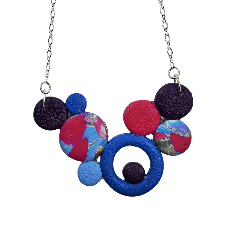 Medium Bubbles Necklace - Blue-Sale-PMN14 2 Blue-Option #2-Tiry Originals, LLC