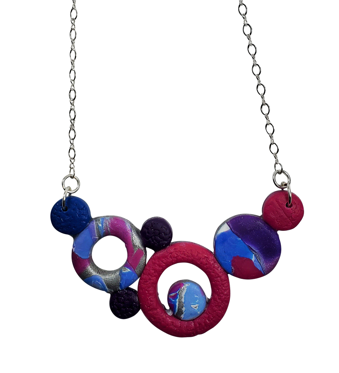 Medium Bubbles Necklace - Blue-Sale-PMN14 3 Blue-Option #3-Tiry Originals, LLC