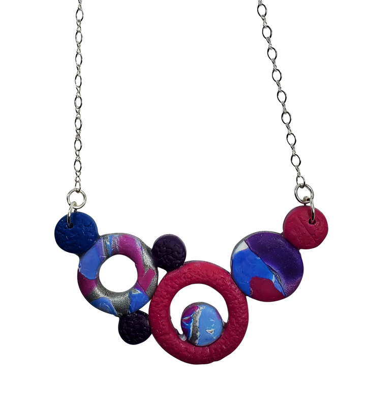 Medium Bubbles Necklace - Blue-Sale-PMN14 3 Blue-Option #3-Tiry Originals, LLC