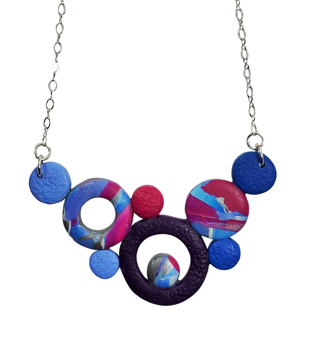 Medium Bubbles Necklace - Blue-Sale-PMN14 4 Blue-Option #4-Tiry Originals, LLC