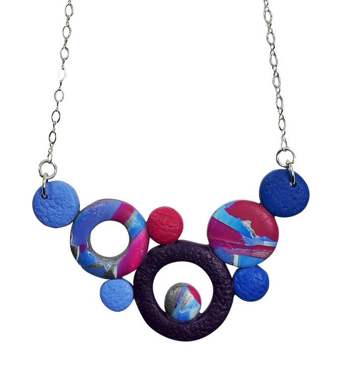 Medium Bubbles Necklace - Blue-Sale-PMN14 4 Blue-Option #4-Tiry Originals, LLC