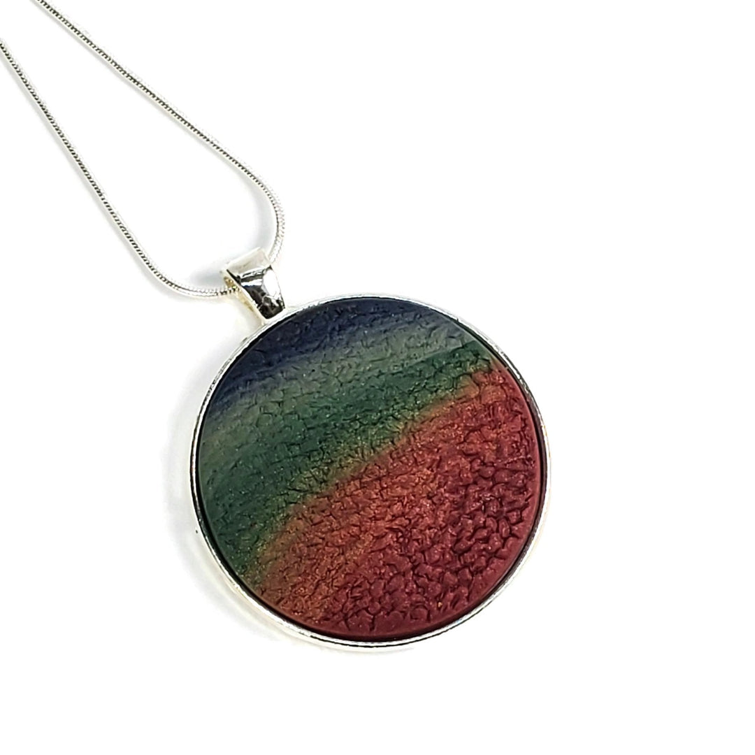 Medium Round Pendant - Various Colors-Sale-PMP05 #A-Fall colors-Tiry Originals, LLC