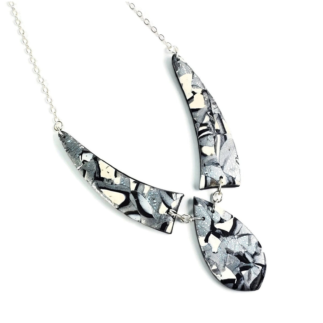 Mosaic 3 Piece Drop Necklace - Calacatta-Necklace-Tiry Originals, LLC