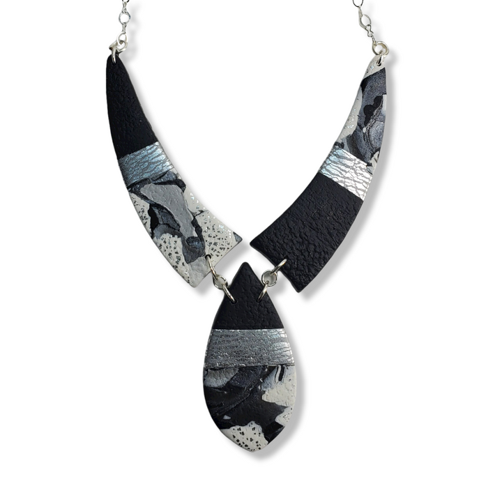 Mosaic 3 Piece Drop Necklace - Calacatta-Necklace-Tiry Originals, LLC