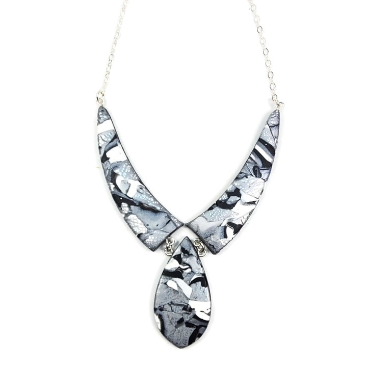 Mosaic 3 Piece Drop Necklace - Calacatta-Necklace-Tiry Originals, LLC