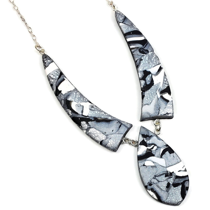 Mosaic 3 Piece Drop Necklace - Calacatta-Necklace--Tiry Originals, LLC