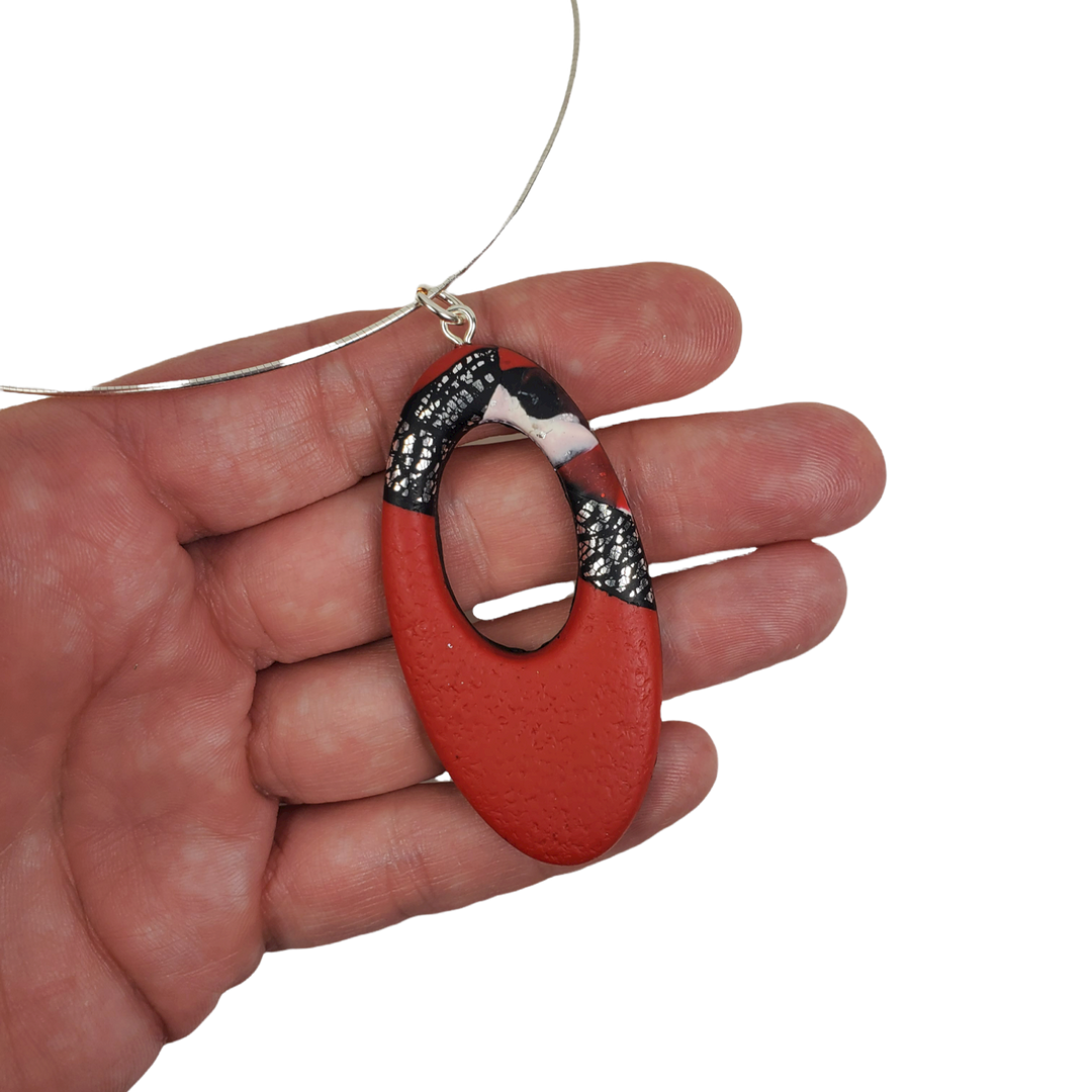 Oval Donut Cutout Pendant - Scarlett-Pendants-Tiry Originals, LLC