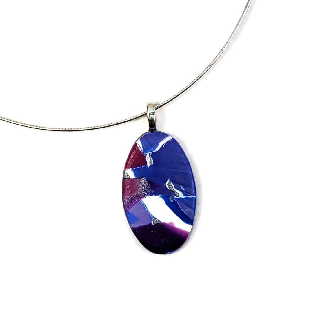 Oval Pendant - Blue-Sale-PMP31 02-Blue-Tiry Originals, LLC