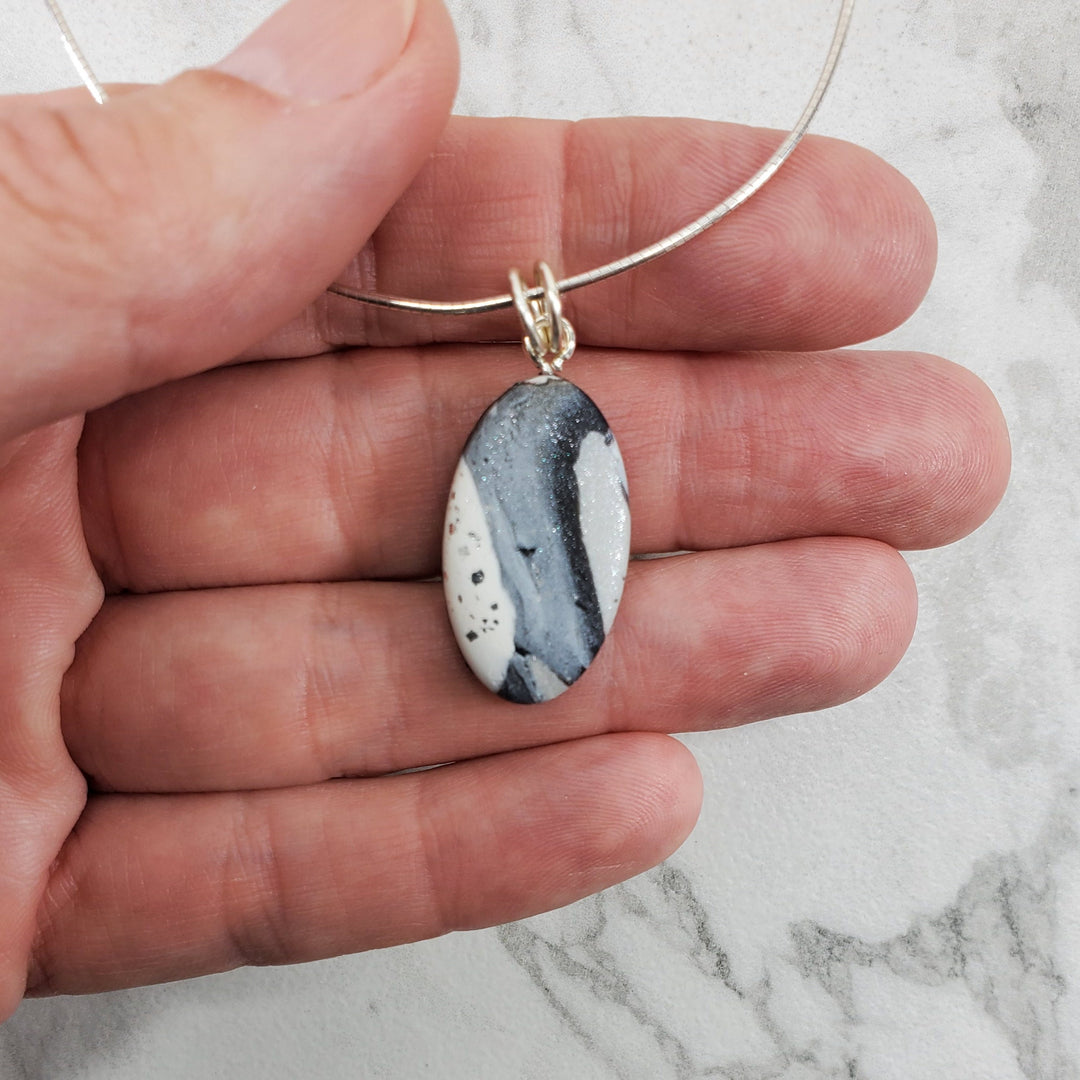 Oval Pendant - Calacatta-Pendants-Tiry Originals, LLC