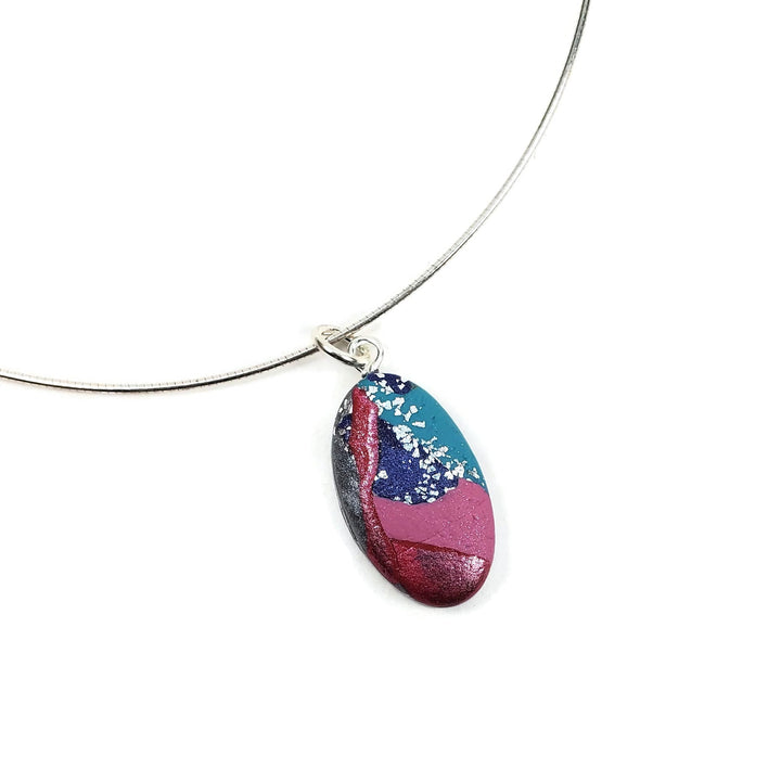 Oval Pendant - Very Peri-Pendants-Tiry Originals, LLC