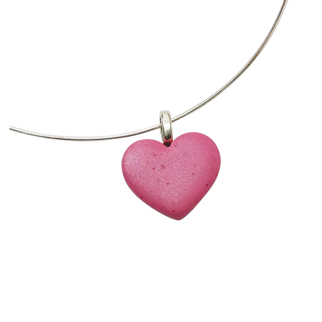 Pink Heart Pendant - Medium-Pendants-PMP39 1-Medium-Tiry Originals, LLC