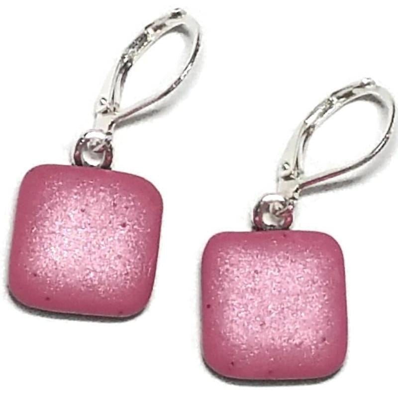 Pink Square Dangle Earring-Sale-PME12 pink-Pink-Tiry Originals, LLC