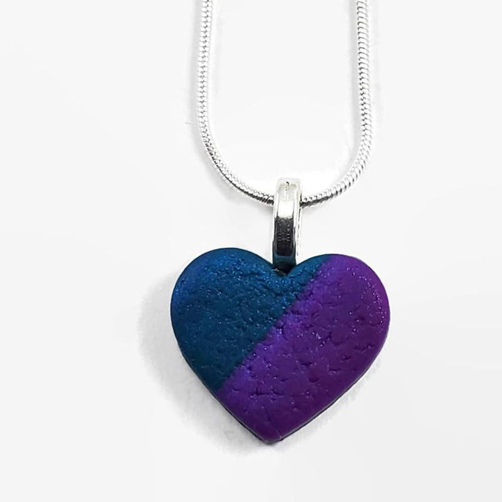 Purple / Teal Heart Pendant - Hope-Pendants-PMP39 1 Hope Heart-Hope Heart-Tiry Originals, LLC