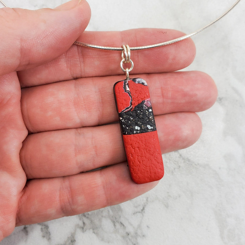 Rectangle Bar Pendant - Marbled - Scarlett-Pendants-Tiry Originals, LLC