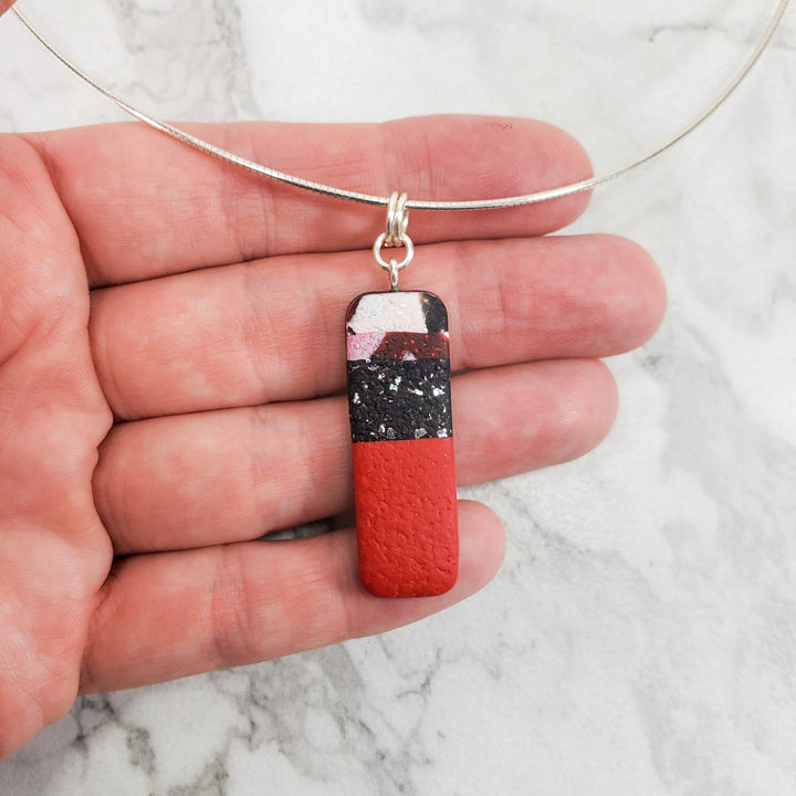 Rectangle Bar Pendant - Marbled - Scarlett-Pendants-Tiry Originals, LLC