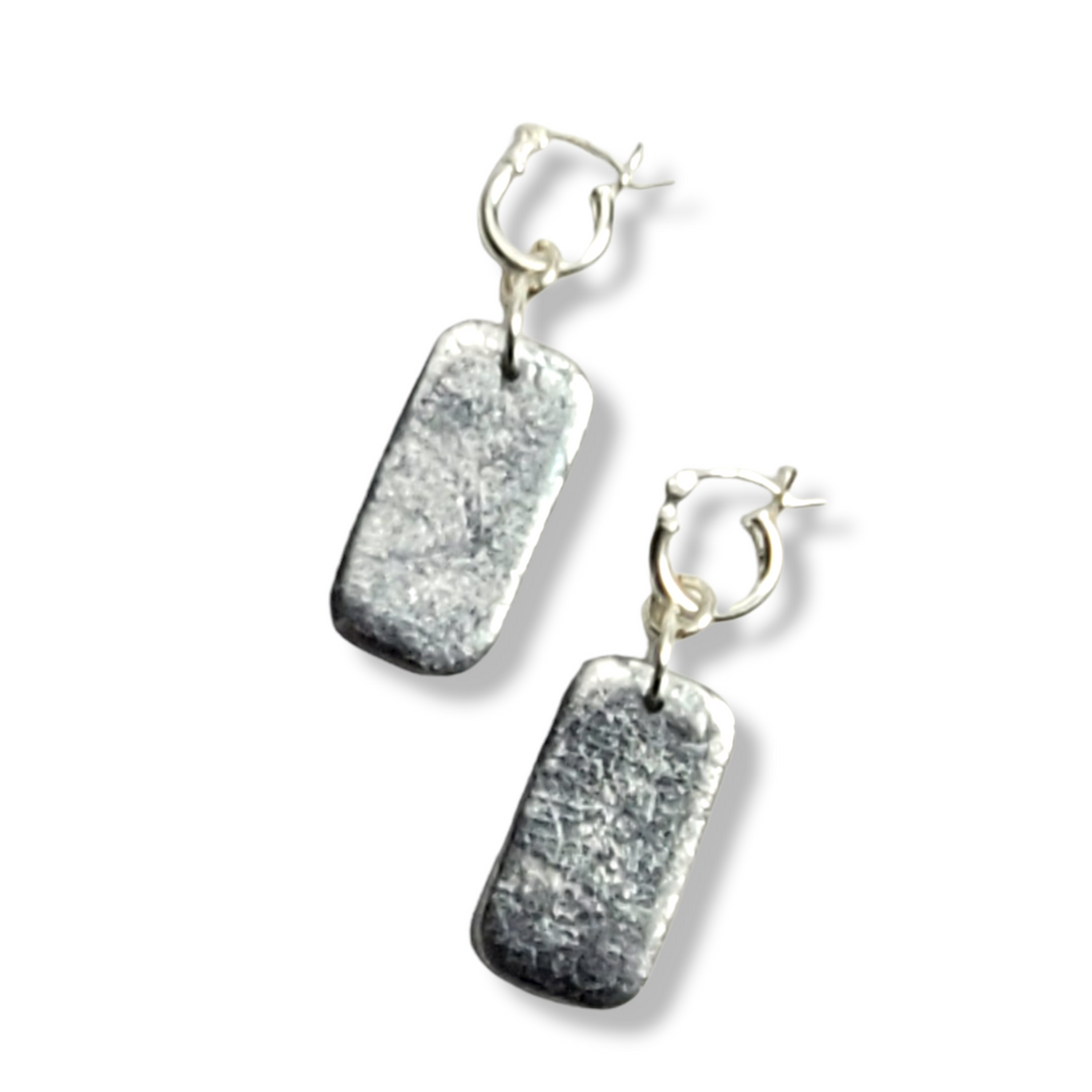 Rectangle Dangle Earring - Chrome-Earrings-PME08 #1-Option #1-Tiry Originals, LLC