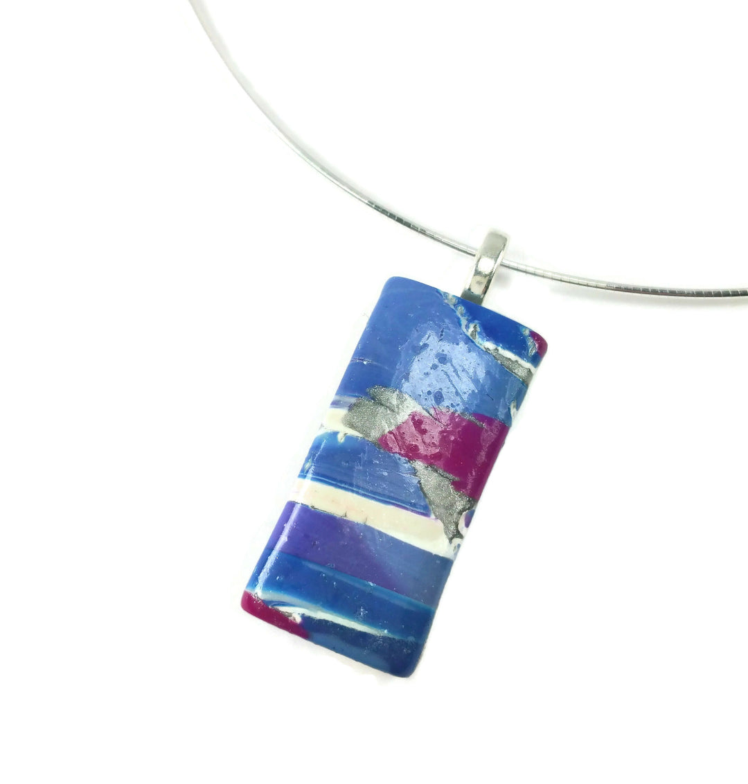 Rectangle Pendant - Blue-Pendants-PMP06 Blue-Blue Option #1-Tiry Originals, LLC