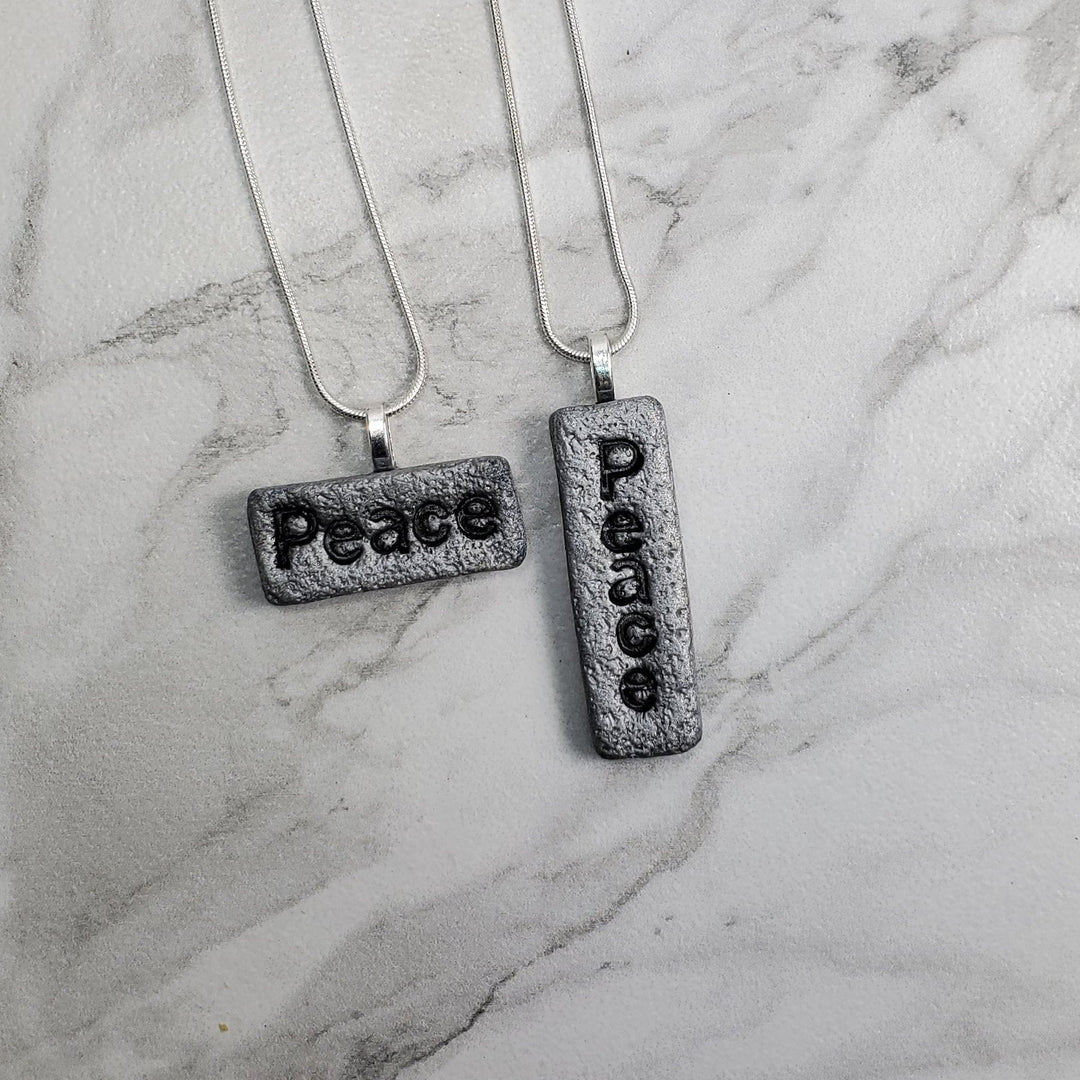 Rectangle Pendant - Peace Rock-Sale-PMP27 HPeace-Peace Rock - Horizontal-Tiry Originals, LLC