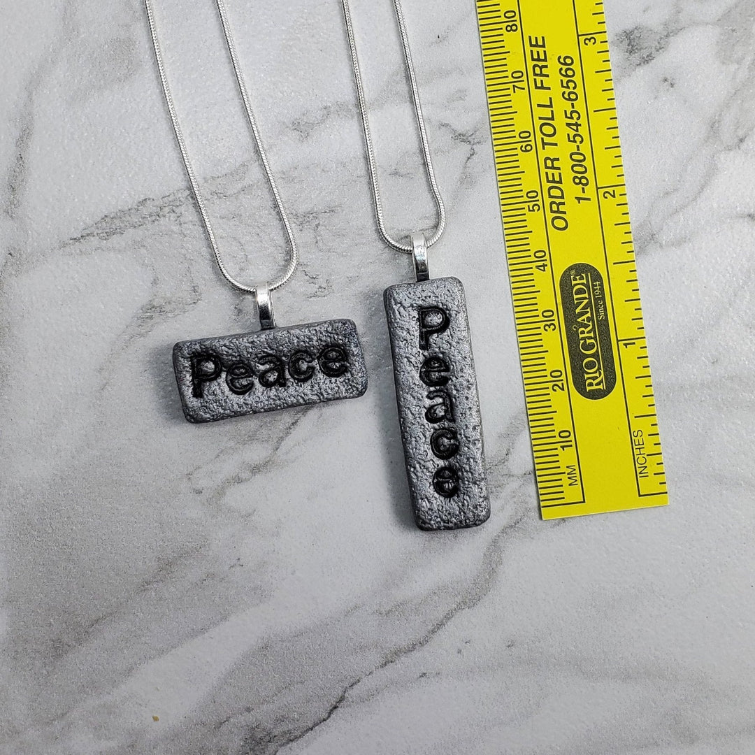 Rectangle Pendant - Peace Rock-Sale--Tiry Originals, LLC