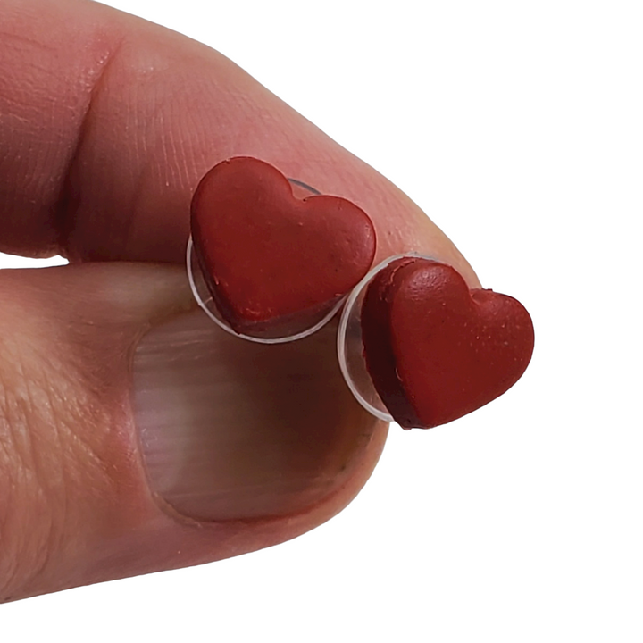 Red Heart 12mm Stud Earrings for a Timeless Look-Earrings-Tiry Originals, LLC