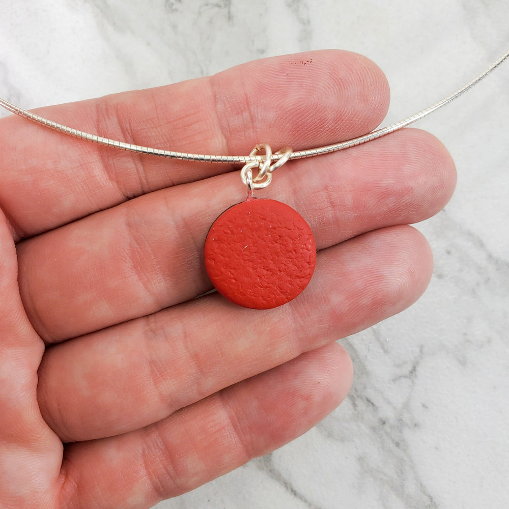 Red Round Pendant - Large-Pendants-Tiry Originals, LLC