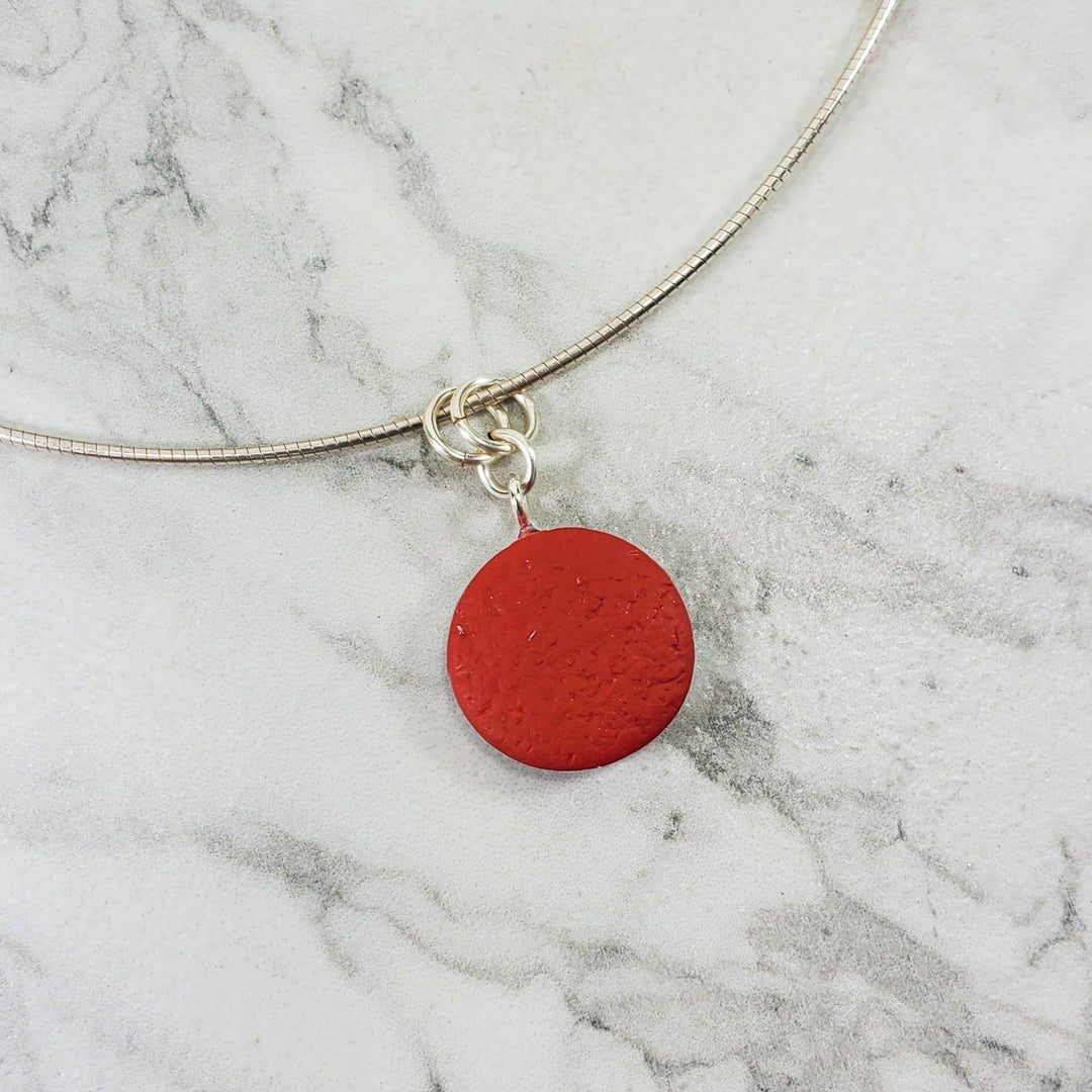 Red Round Pendant - Large-Pendants-Tiry Originals, LLC