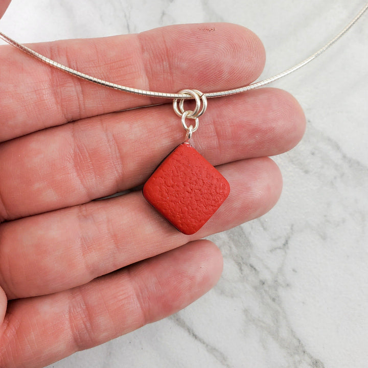 Red Square Pendant - Scarlett-Pendants-Tiry Originals, LLC