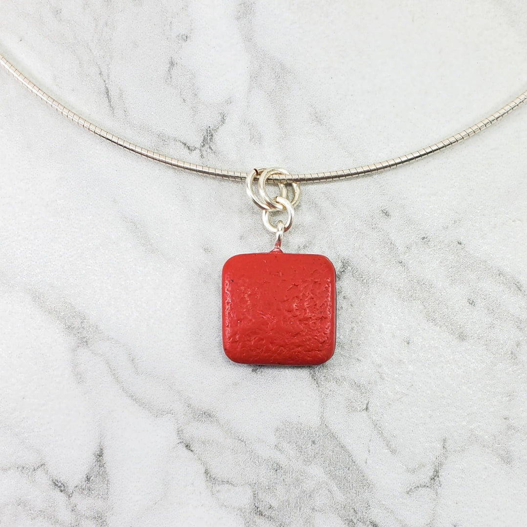 Red Square Pendant - Scarlett-Pendants-Tiry Originals, LLC