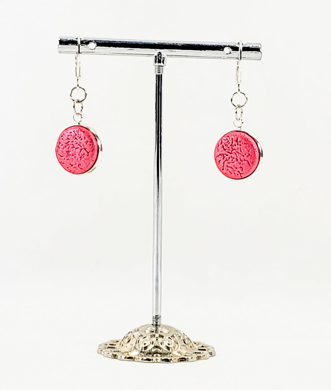 Round Bezel Dangle Earring - Solid Colors-Earrings--Tiry Originals, LLC