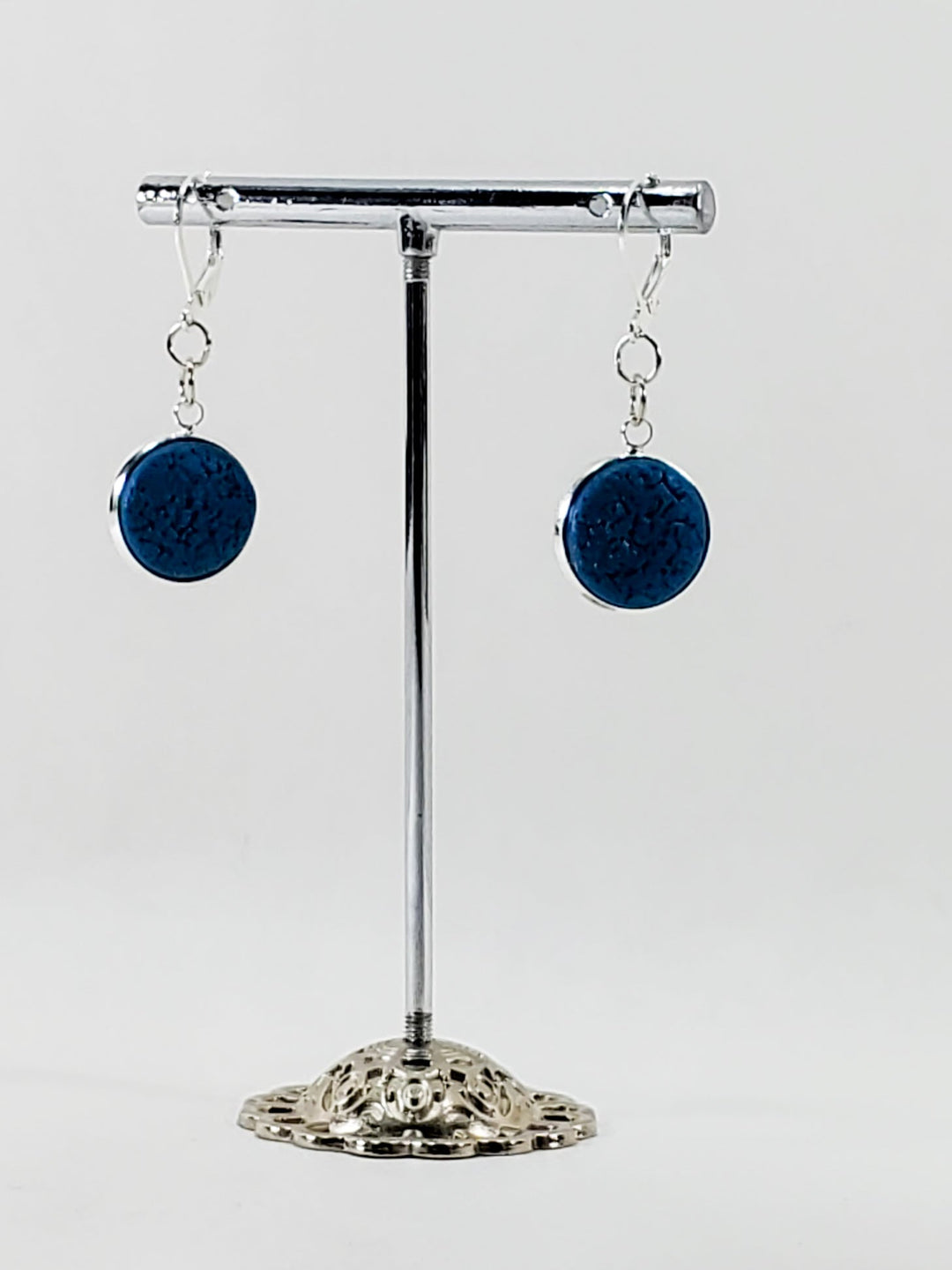 Round Bezel Dangle Earring - Solid Colors-Earrings--Tiry Originals, LLC