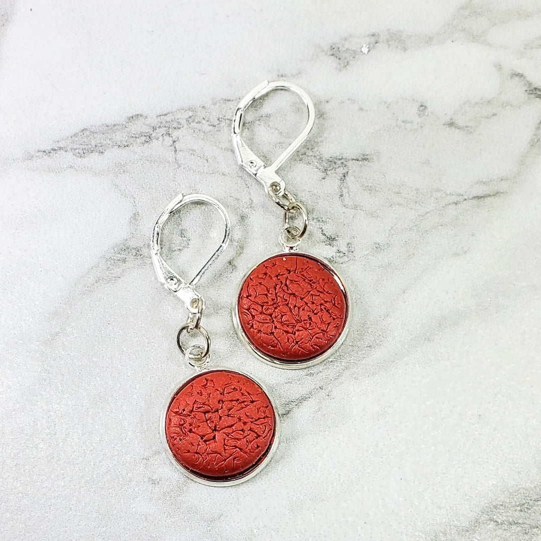 Round Bezel Dangle Earring - Solid Colors-Earrings-Tiry Originals, LLC