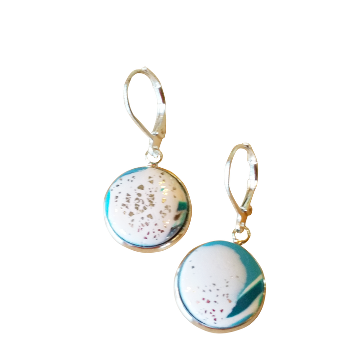 Round Bezel Dangle Earring - Turquoise Water-Earrings-PME05 8tw-Option 8-Tiry Originals, LLC