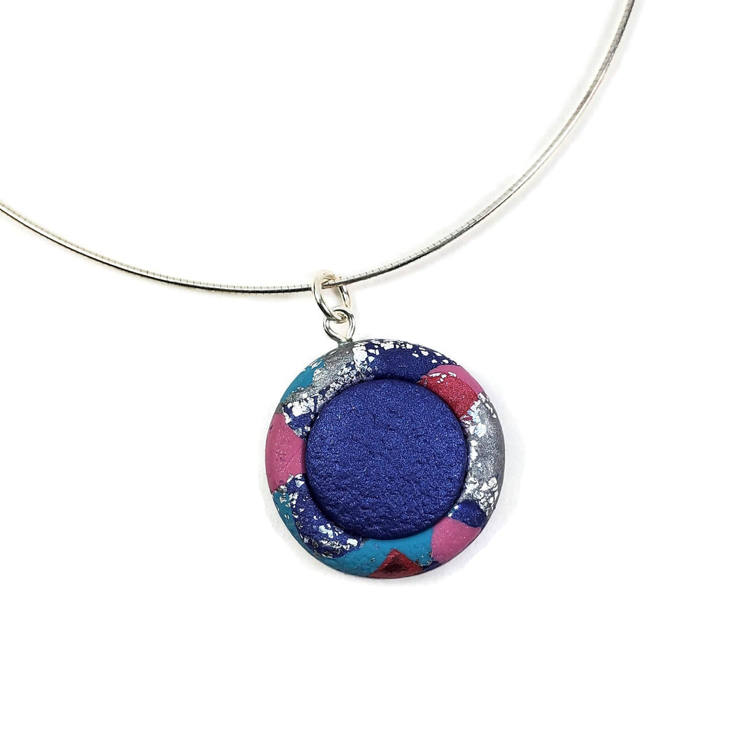 Round Bezel Pendant - Very Peri-Pendants-Tiry Originals, LLC