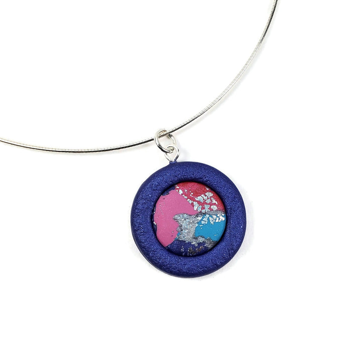 Round Bezel Pendant - Very Peri-Pendants-Tiry Originals, LLC