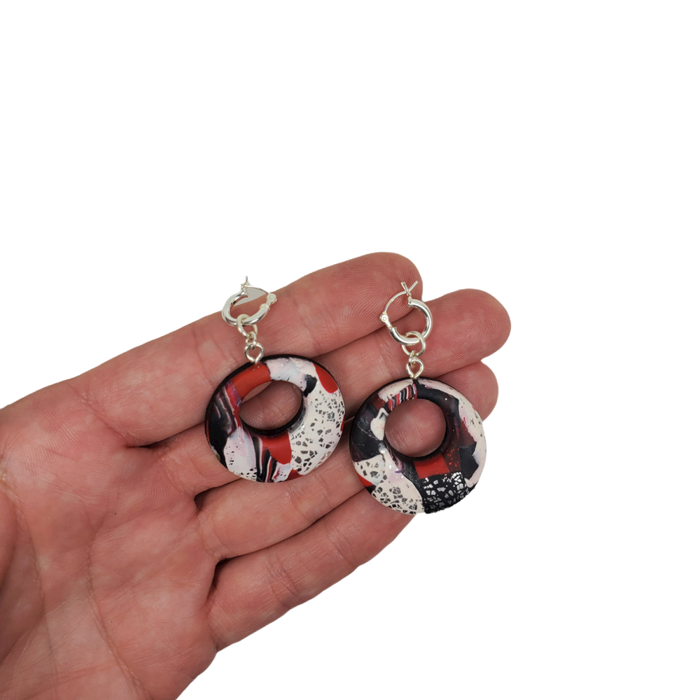 Round Donut Cutout Dangle Earring - Scarlett-Earrings--Tiry Originals, LLC