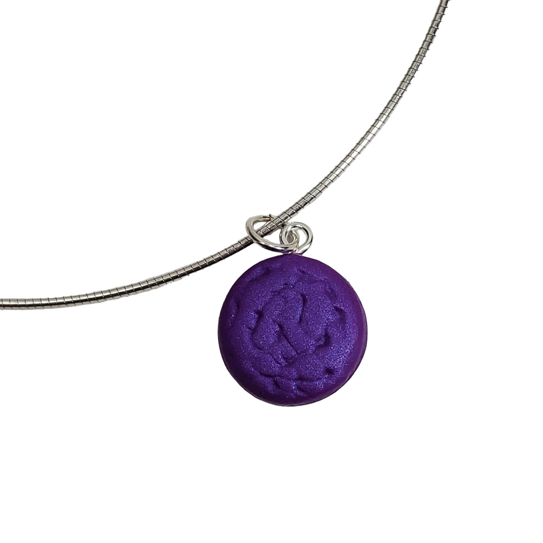 Round Pendant - Texture - Purple-Pendants-PMP37 1-Option #1-Tiry Originals, LLC