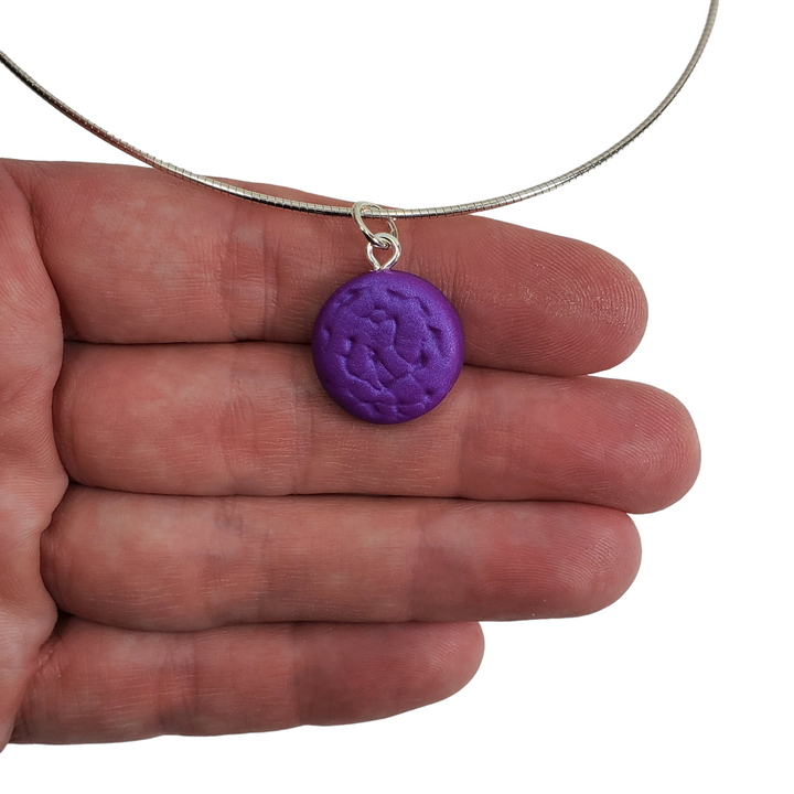 Round Pendant - Texture - Purple-Pendants-Tiry Originals, LLC