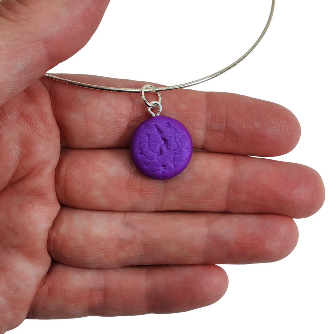 Round Pendant - Texture - Purple-Pendants--Tiry Originals, LLC