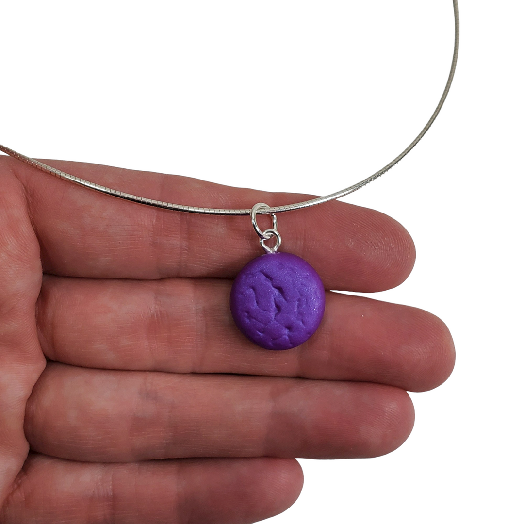 Round Pendant - Texture - Purple-Pendants-Tiry Originals, LLC